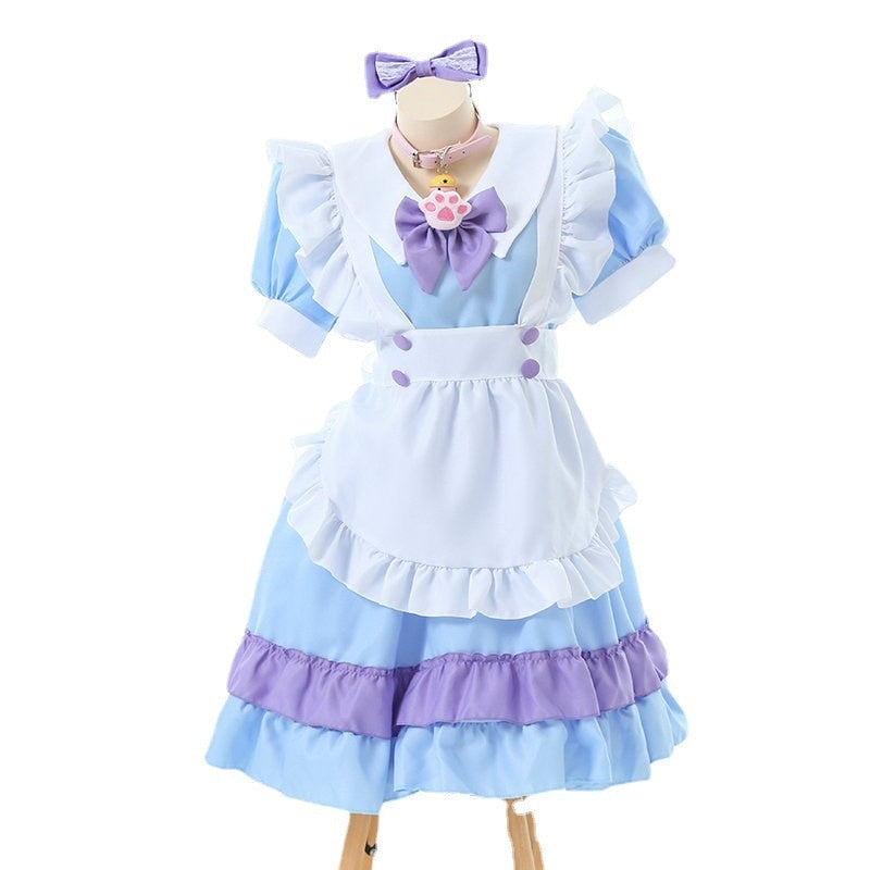 Puppy Maid Cosplay Dress Pink Blue Cotton Candy Kawaii Babe Blue/Purple / L Puppy Maid Cosplay Dress Pink Blue Cotton Candy Kawaii Babe Blue/Purple / L