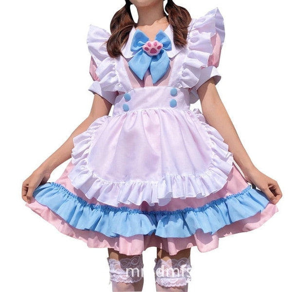 Puppy Maid Cosplay Dress Pink Blue Cotton Candy Kawaii Babe Pink/Blue / 4XL