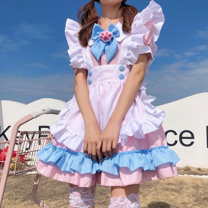 cute cosplay dress Puppy Maid Cosplay Dress Pink Blue Cotton Candy Kawaii Babe