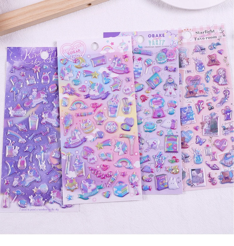 Purple Palace Sticker Sheets - bunnies, scrapbooking, sticker, sticker sheets Kawaii Babe