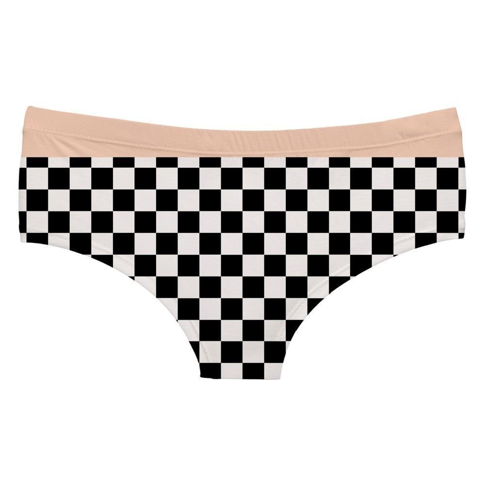 Racing Checkerboard Peach Undies Fruit Panties | Kawaii Babe