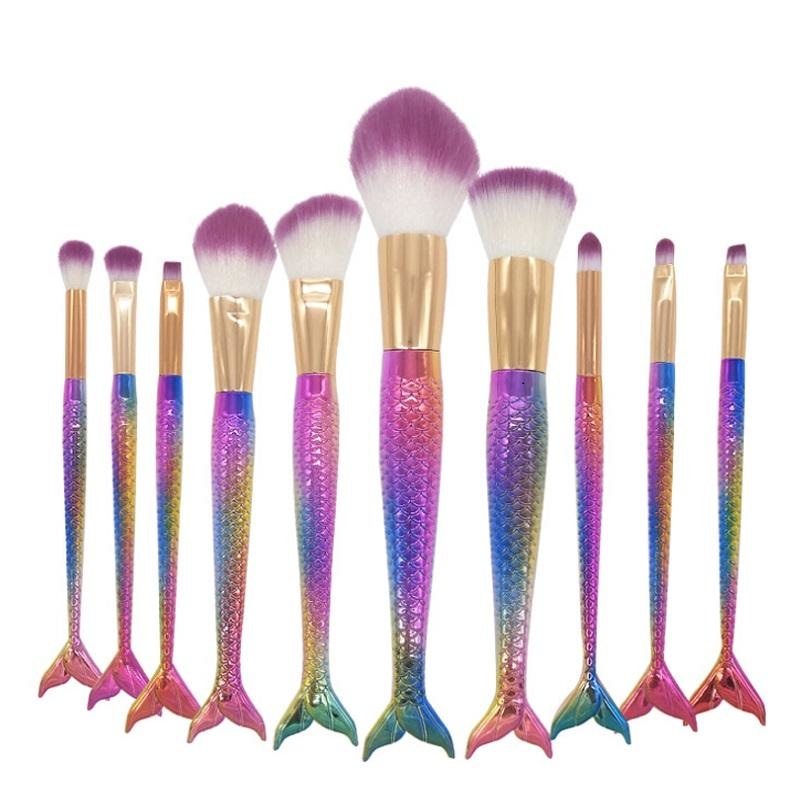 Rainbow Mermaid Makeup Brush Set