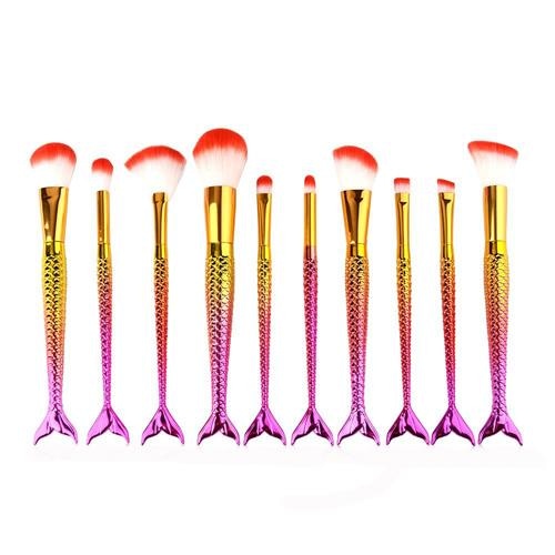 Mermaid Makeup Brushes(2pcs-gold), Fruugo Ie