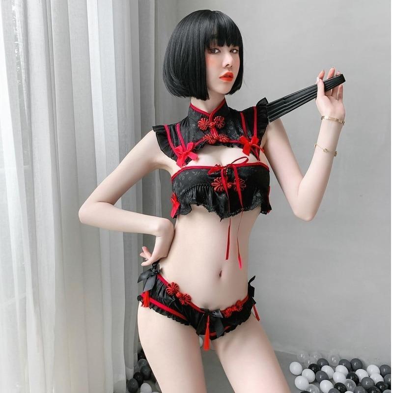 Lingerie Babydoll Straps Sides Cheongsam ZUS916 main image 0