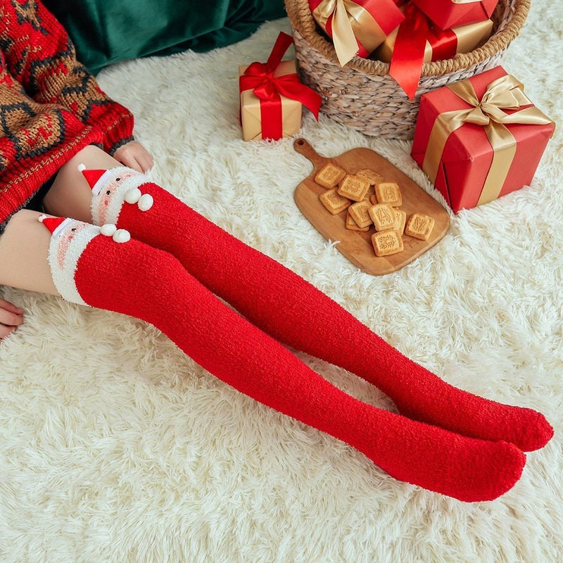Red Santa Thigh Highs - socks