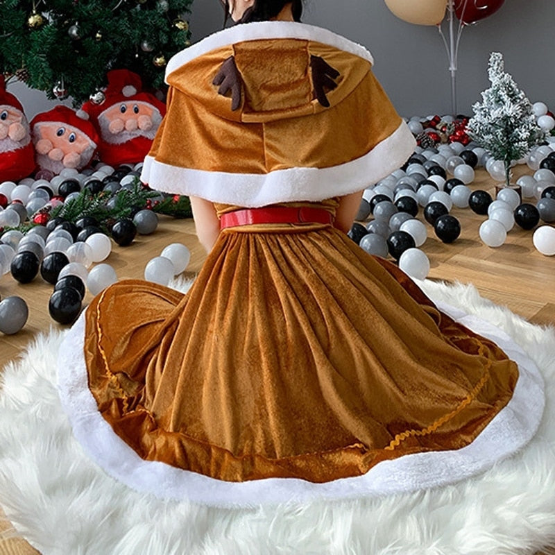 Reindeer Baby Outfit Christmas Holiday Rudolph Brown Kawaii Babe Without Shawl Reindeer Baby Outfit Christmas Holiday Rudolph Brown Kawaii Babe Without Shawl