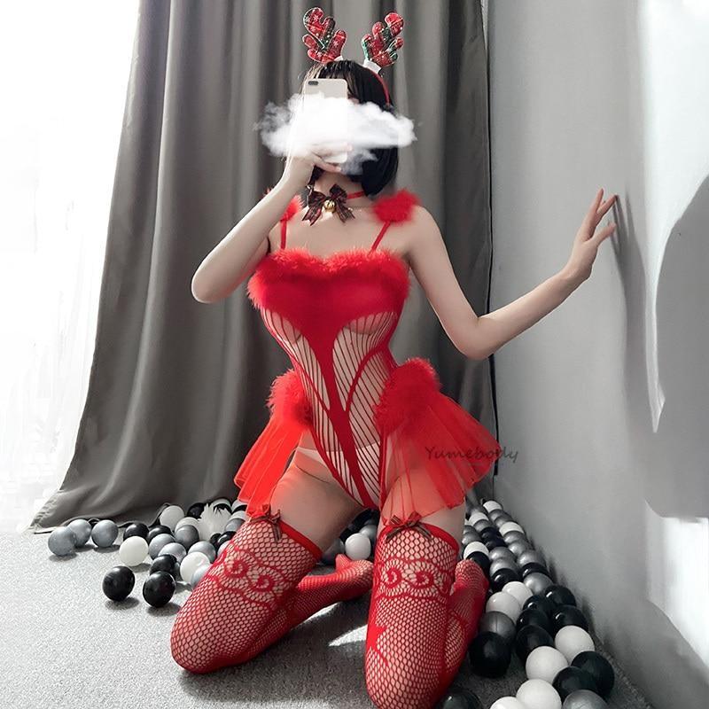 Reindeer Tutu Lingerie Set - christmas, fur, holiday, holidays, lingerie