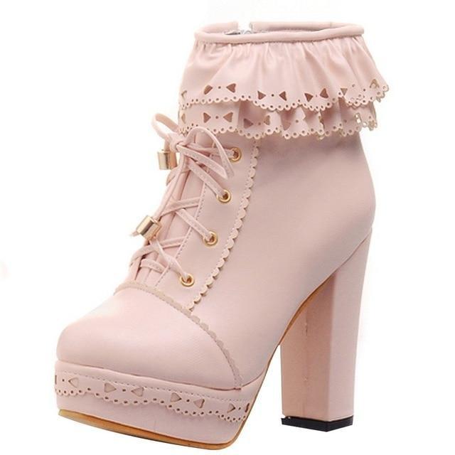 Ruffled Lace Booties