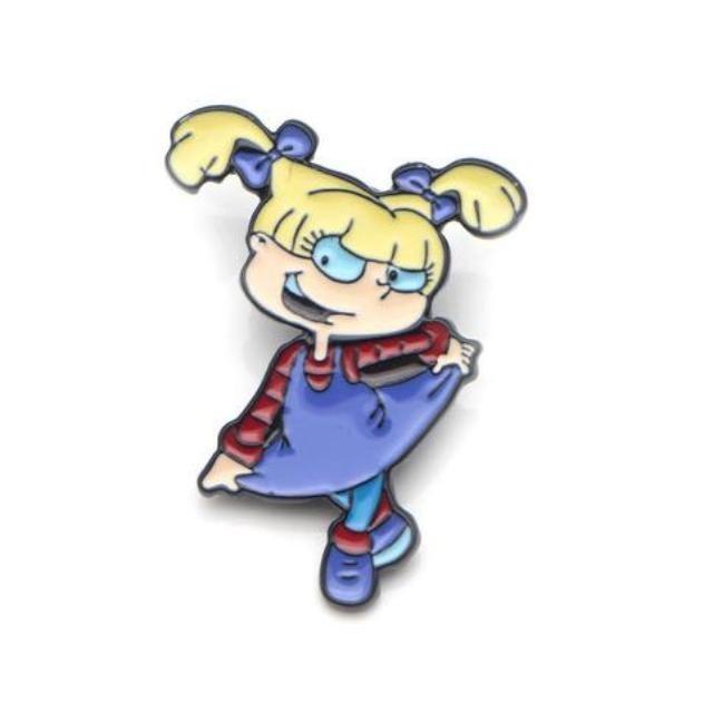 Cute Rugrats Metal Enamel Pin Lapel Brooch Set Chucky Angelica Reptar Tommy Nickelodeon