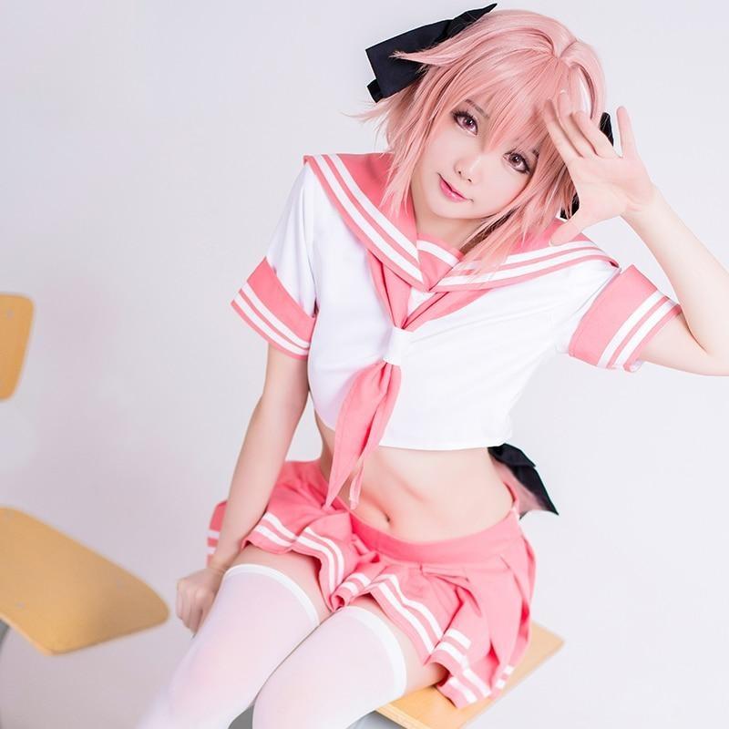Astolfo the Twelfth Paladin of Charlemagne the Rider of Black Sailor Seifuku Cosplay Lingerie Set 