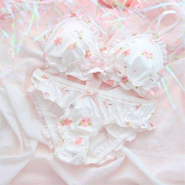 Sakura Blossom Lingerie Set - M (A or B Cup) - lingerie