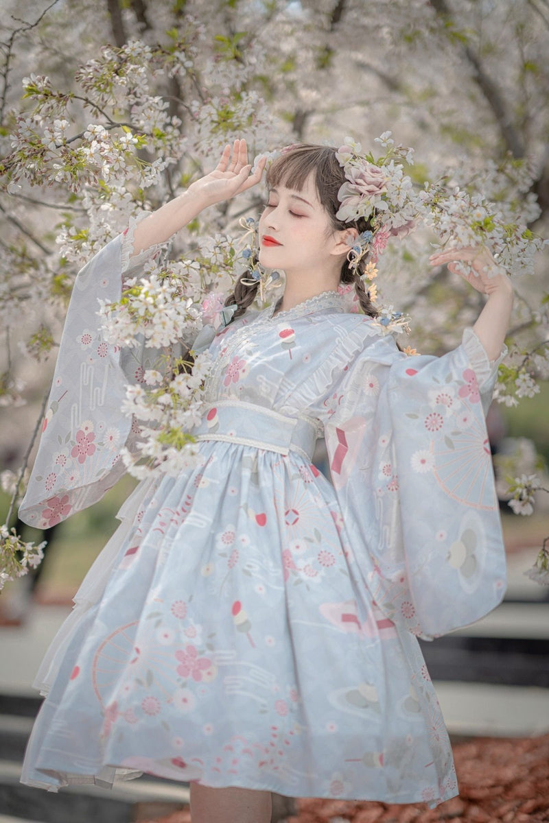 Sakura Kimono Lolita Dress - cherry blossom, china, chinese, dress, dresses