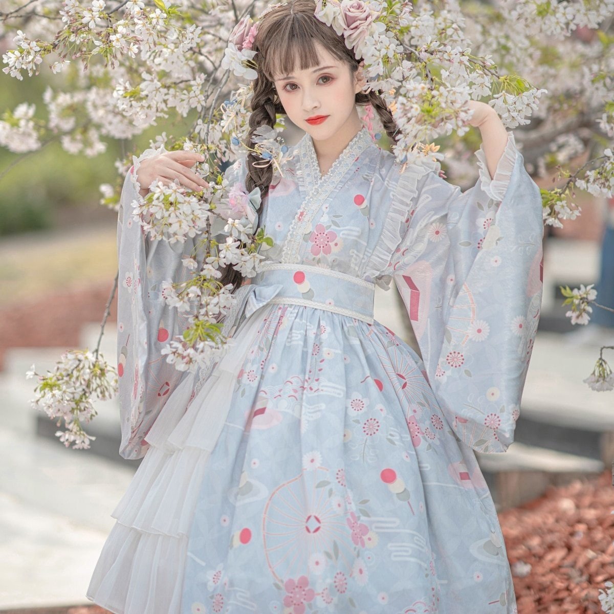 sachin and babi light blue dress Nova Shipibo Kimono Dress M main image 1