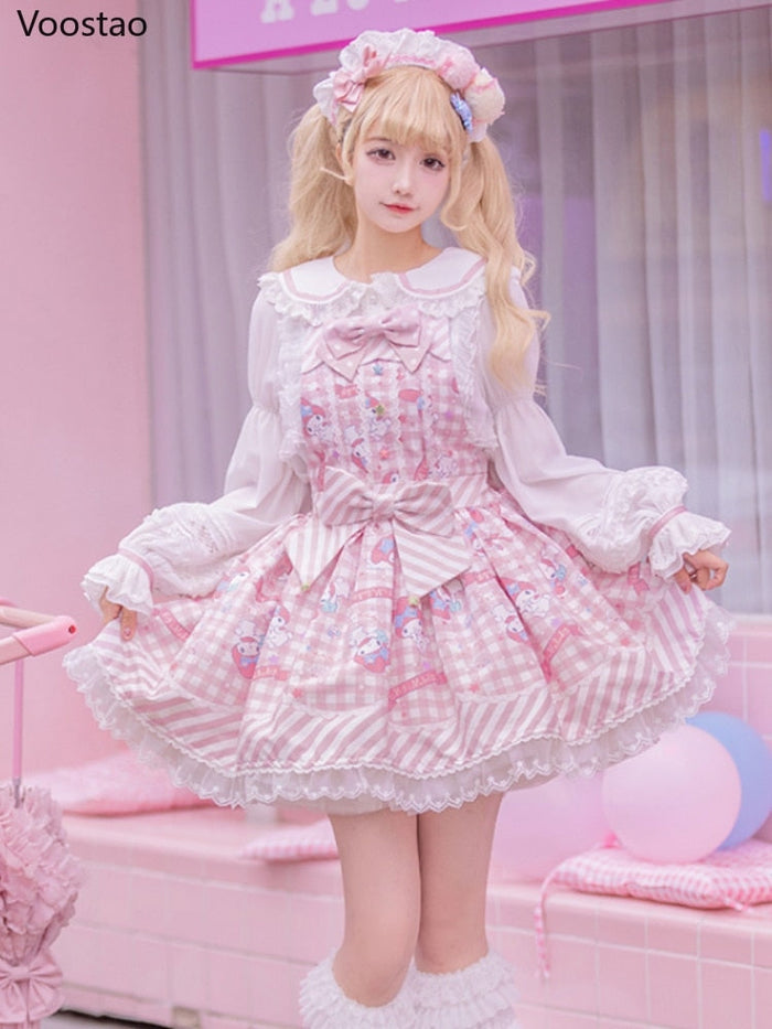 My Melody Cinnamoroll Kuromi Lolita JSK Dress Cosplay | Kawaii Babe