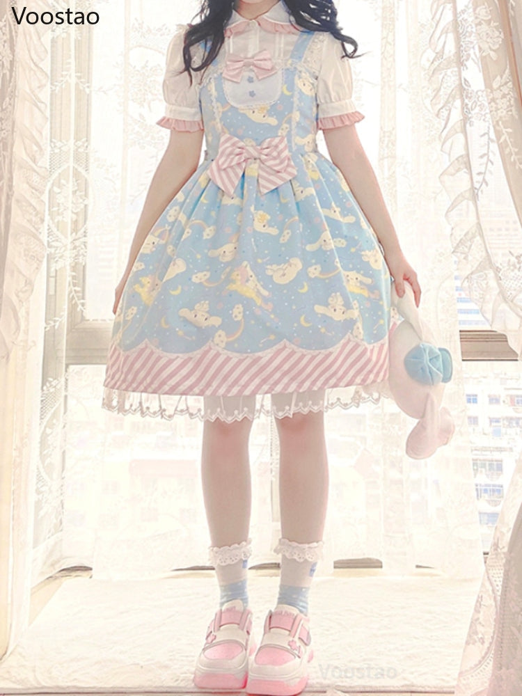 Sanrio Lolita Dress - babydoll, black dress, cinnamoroll, dresses, jsk