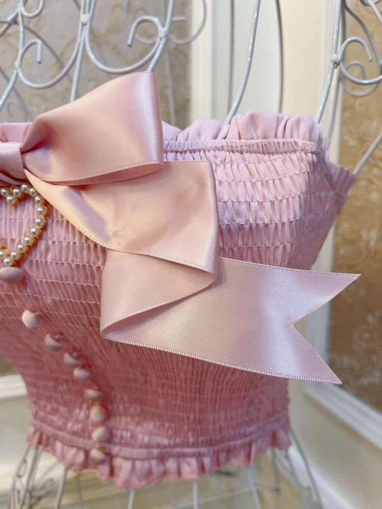 Satin Princess Tube Top - angelcore, angelic, boob tube, crop top, cropped top Kawaii Babe