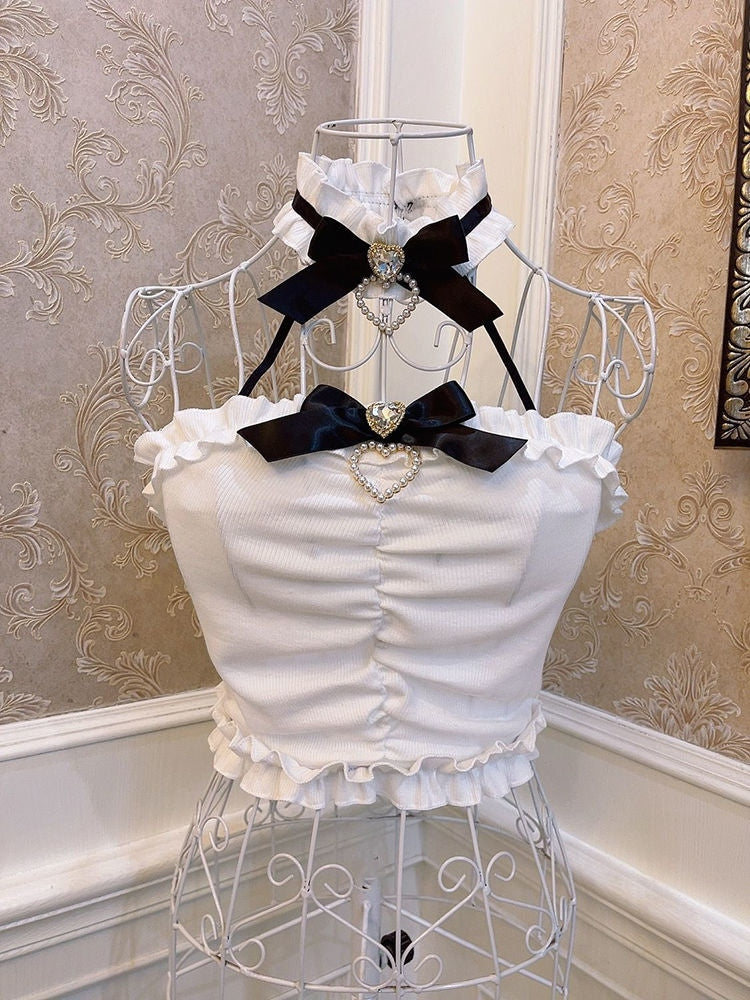 Satin Princess Tube Top - angelcore, angelic, boob tube, crop top, cropped top Kawaii Babe