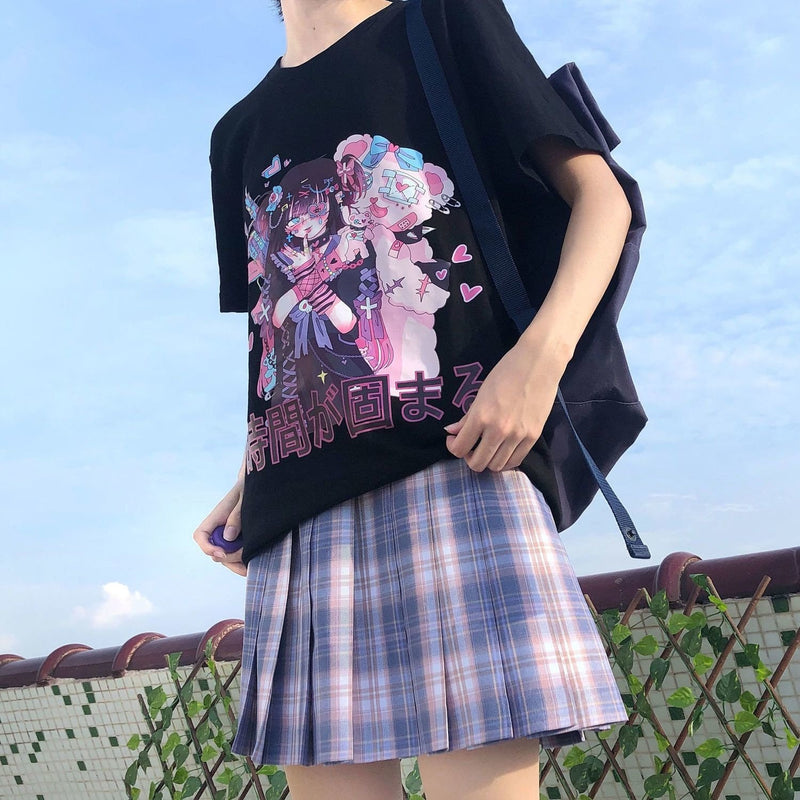 Kawaii Pastel Goth Menhera Kei T-Shirt Top harajuku Japan Cosplay – Kawaii  Babe