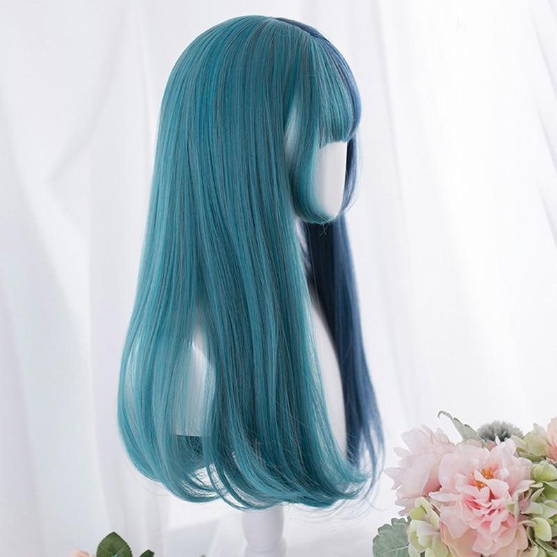 Split Blue Lolita Wig - cosplay, cosplayer, curly, hair, kanekalon