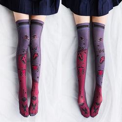 Spooky Cute Creepy Goth Stockings Thigh Highs | Kawaii Babe