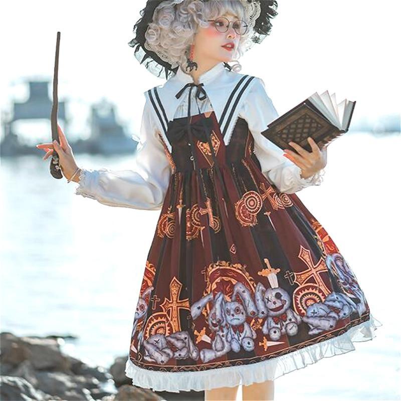 steampunk dress Steampunk Horror Gothic Lolita Dress Teddy Bear JSK