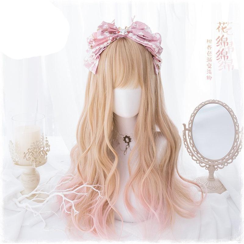 Strawberry Blond Long Wig Lolita Harajuku | Kawaii Babe