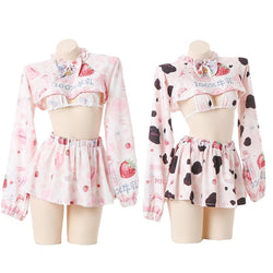 Is That The New Kawaii Strawberry Patchwork Contrast Binding Lingerie Set  ??