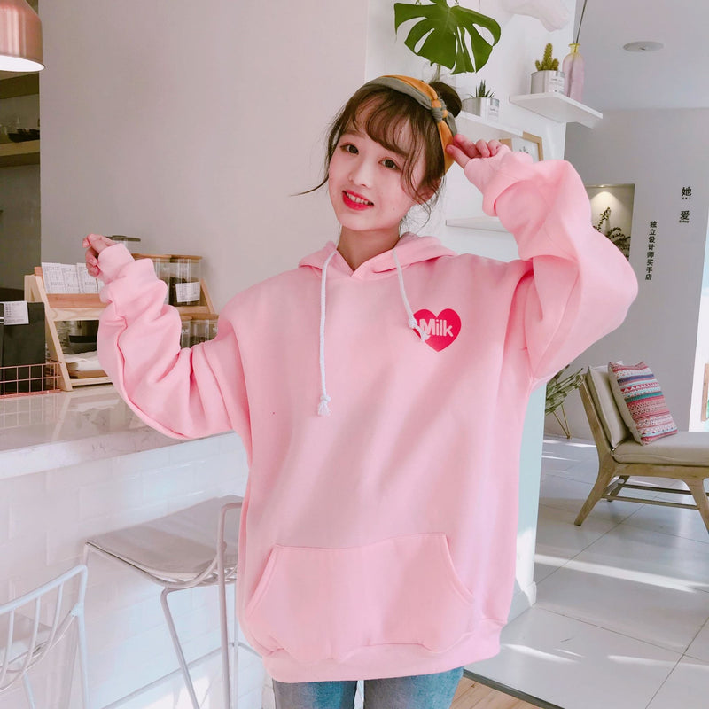 Strawberry Milk Hoodie Sweater Pullover Harajuku Japan
