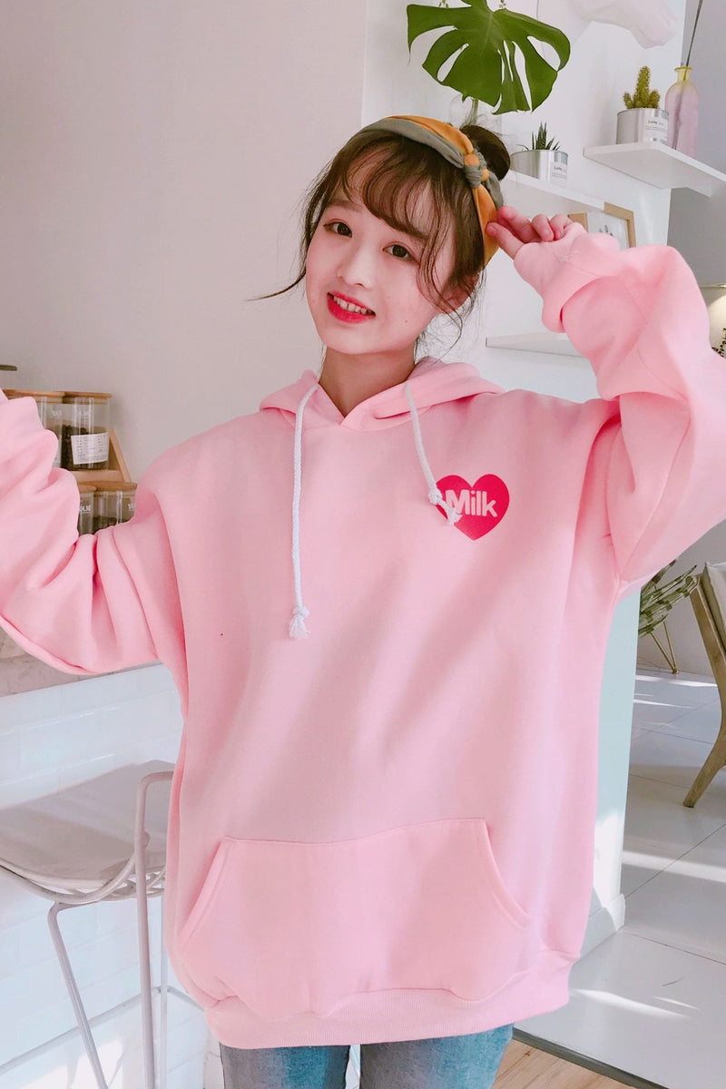 Strawberry Milk Hoodie Sweater Pullover Harajuku Japan
