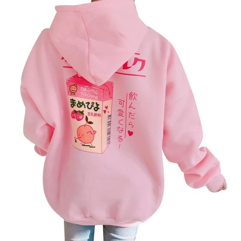 Mejotaus Cute Strawberry Milk Hoodie for Women Kawaii Clothes Japanese  Pastel Pink Sweatshirt Oversized Sweaters for Teens (Apricot,S) at   Women's Clothing store