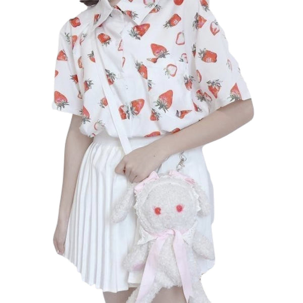 Treat ürself Rose blouse Milk White Strawberry Drops Blouse by Baby, the Stars Shine Bright