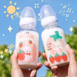 Strawbunny Adult Baby Bottle Kawaii Cute Strawberry Bunnies Kawaii