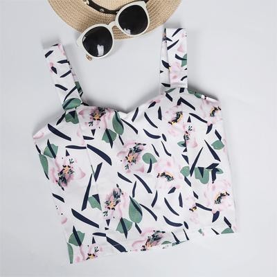 Summer Camisole Crop Top Belly Shirt Tank Floral Cute