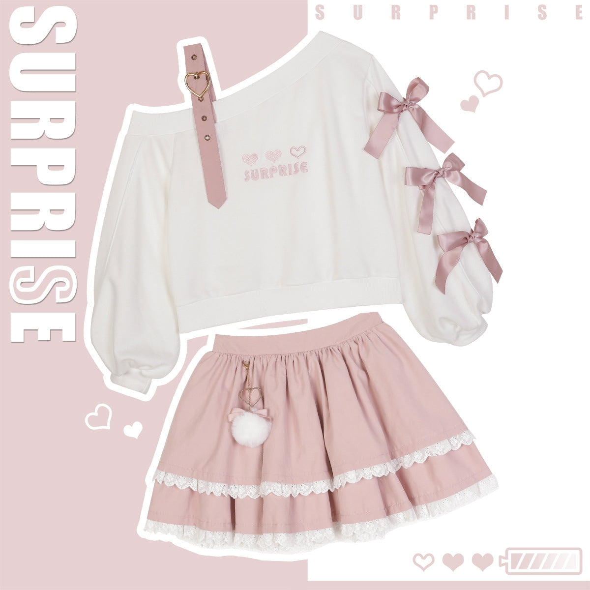 Surprise Me Pastel Goth Clothing Skirt & Top Set Kawaii Babe