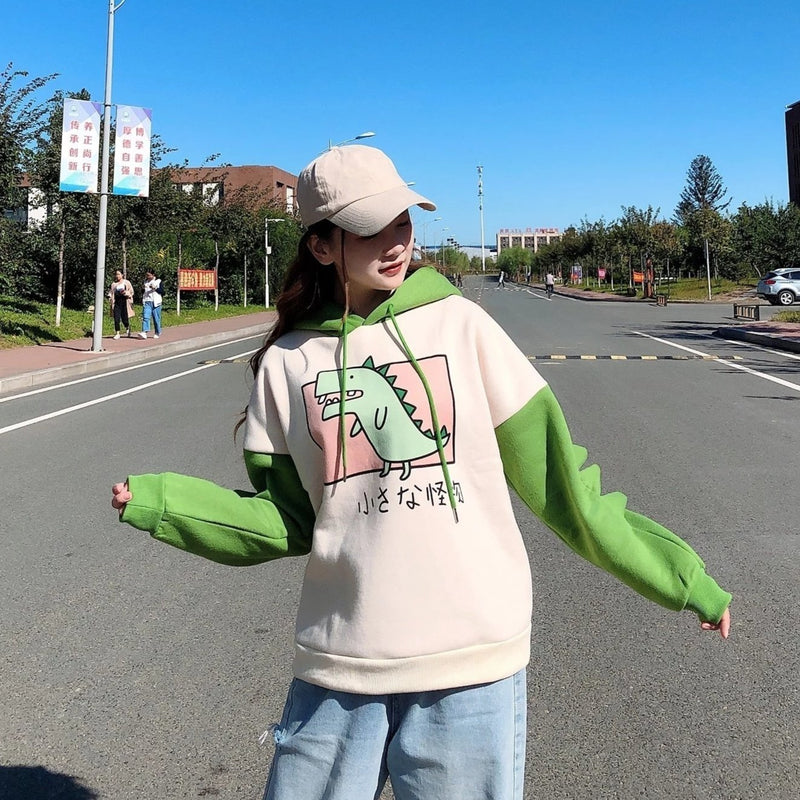 Sweet Japanese Dino Hoodie - sweater