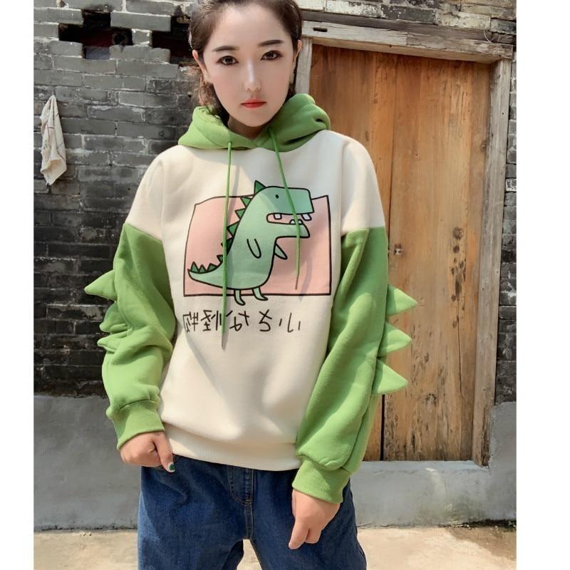 Sweet Japanese Dino Hoodie - sweater