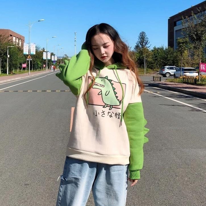 Sweet Japanese Dinosaur T-Rex Hoodie Harajuku Kawaii Kawaii Babe