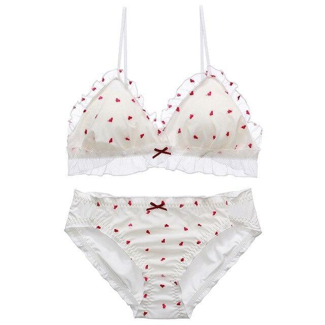 Sweet Valentine Lingerie Set - White star / M (A or B Cup) - lingerie