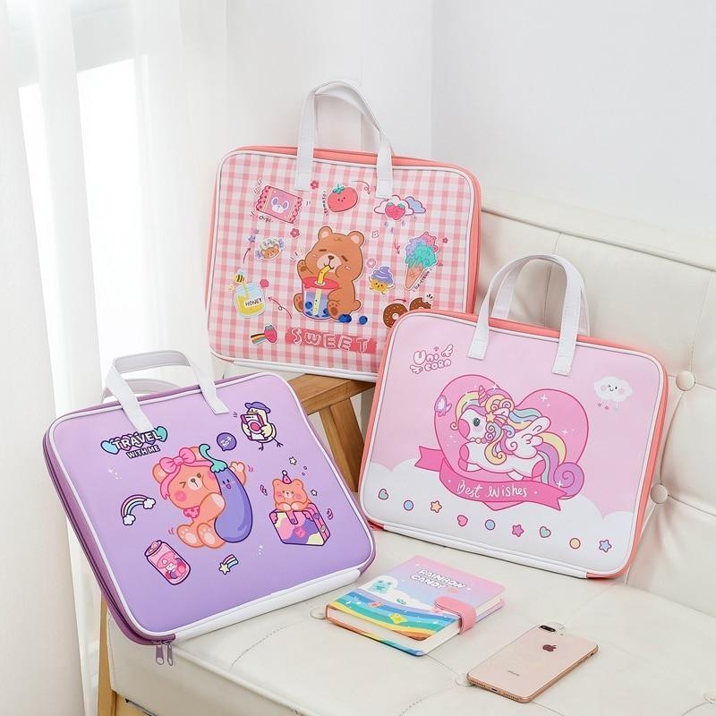 Kawaii Pink Heart Bear Laptop Case & Bag Set - LoliFairies Kawaii Shop