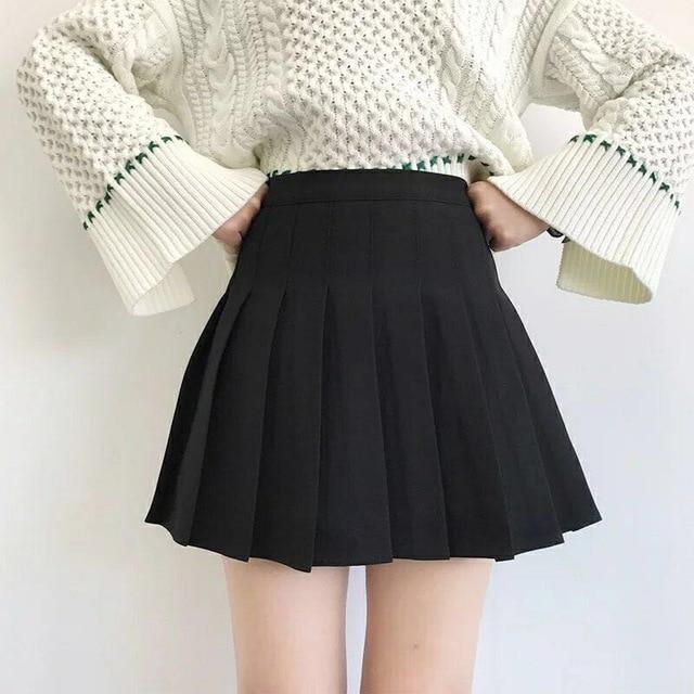 Tartan Plaid School Girl Skirt - Black / XS - skirt