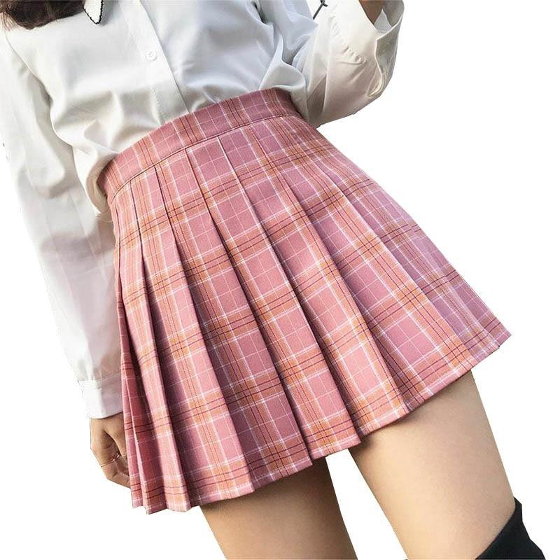 Pencil Skirt Pink Plaid Mini Skirt Outfit Tartan Plaid School Girl
