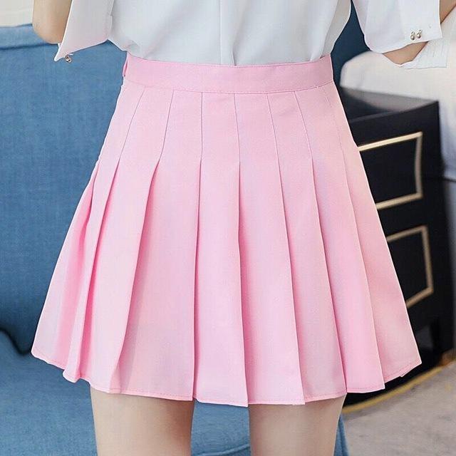 Tartan Plaid School Girl Skirt - Pink / XS - skirt