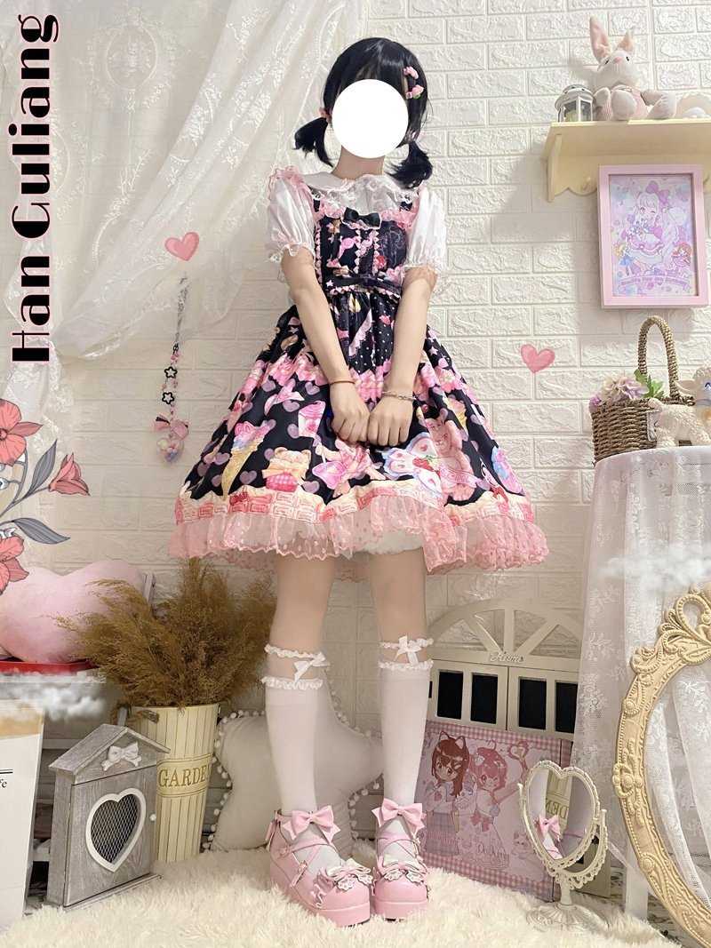 Teddy Bear Bakery Lolita Dress - baked, baked goods, bakery, cupcakes, dress