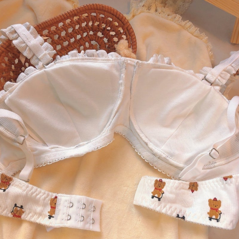 Japanese Cute Bear Pure Desire Underwear Set Autumn and Winter