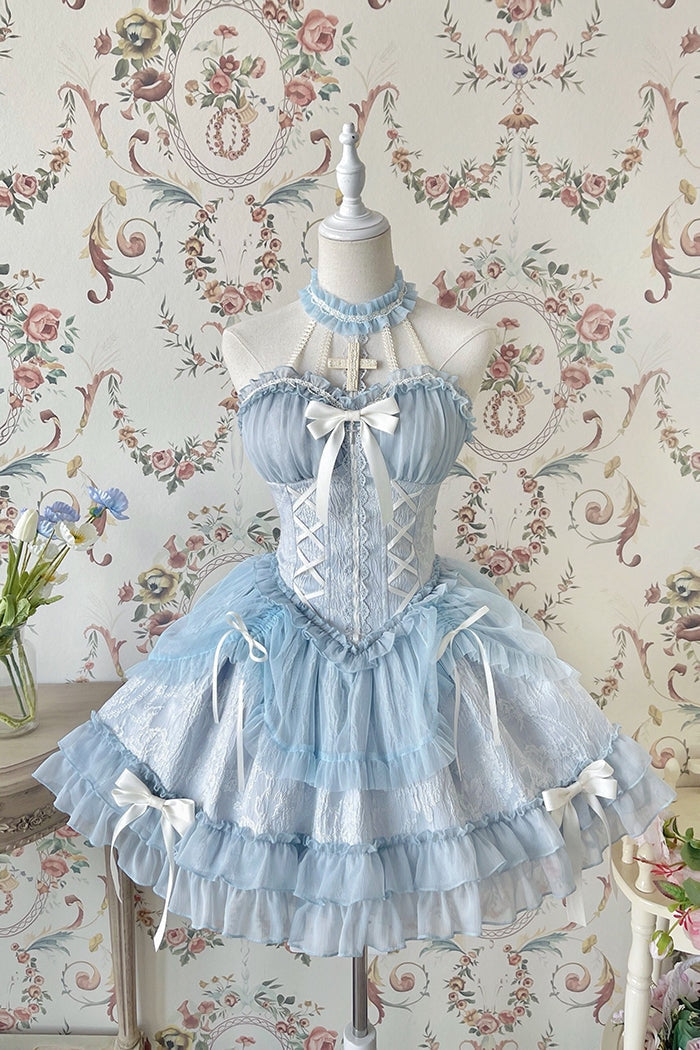 kawaii blue dress Elegant Gothic Lolita Dress EGL Community Queen Royalty Kawaii Babe Blue / S