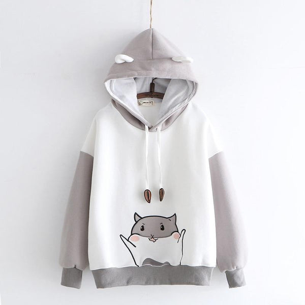 Kawaii Hamster Seed Hoodie Pullover Sweater Cute | Kawaii Babe