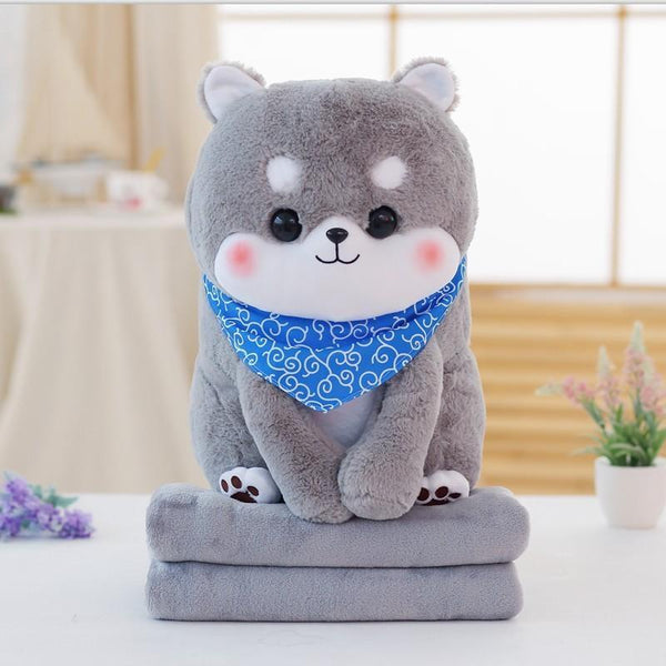 Tiny Pupper Plush & Blanket Set - Dog only 50cm / Gray - plush toy