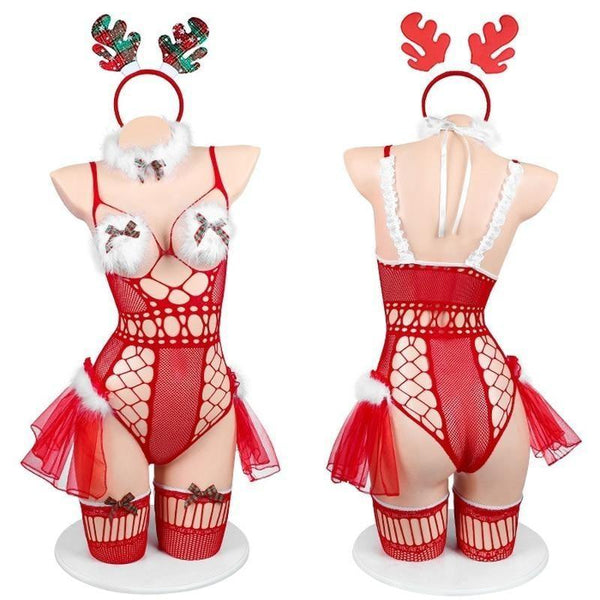 Tiny Reindeer Fishnet Cosplay Set Kawaii Babe Tiny Reindeer Fishnet Cosplay Set Kawaii Babe
