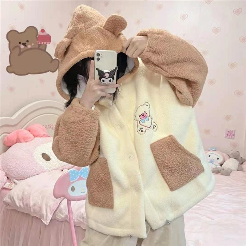 Tiny Teddy Fur Hoodie – Kawaii Babe