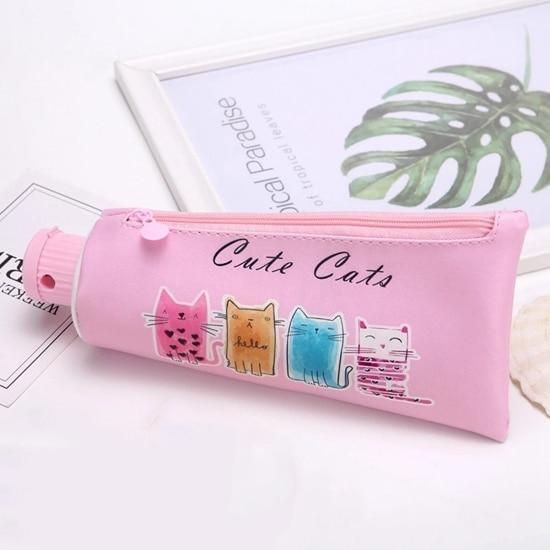 Toothpaste Pencil Case - Kitten Toothpaste Bag - bag